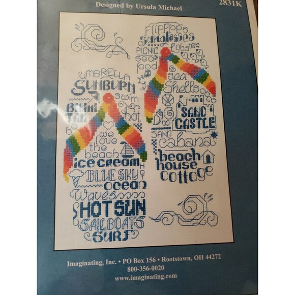 Imaginating Let’s Go To The Beach Counted Cross Stitch Kit 2831K Ursula Michael - Picture 2 of 3